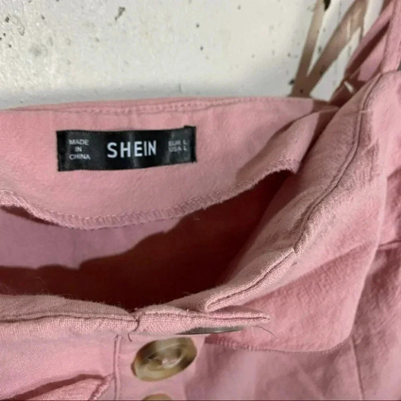 Shein L pink off the shoulder button up dress set‎ - Picture 6 of 6